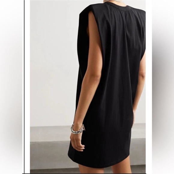 The Frankie Shop SMALL Tina padded shoulder muscle dress in black - Picture 2 of 6